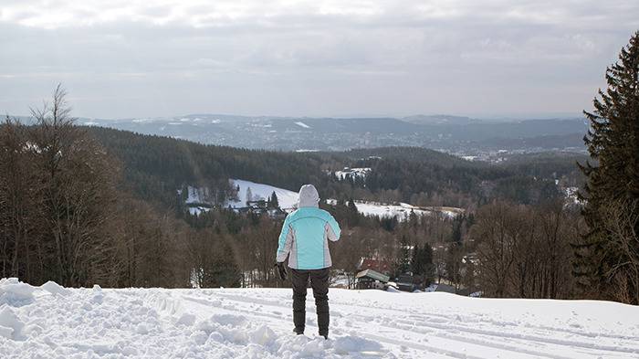 Piste Jih war gesperrt, aber Christel riskierte einen Blick