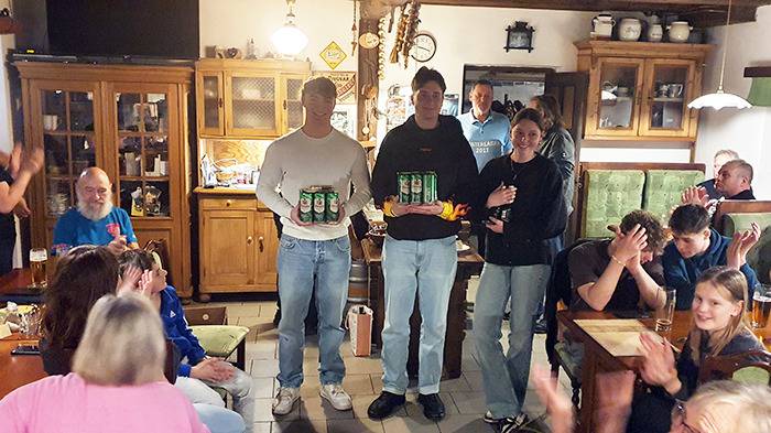 Siegerehrung Kartenabend, Stadt Land Fluss: Tim, Felix und Clara