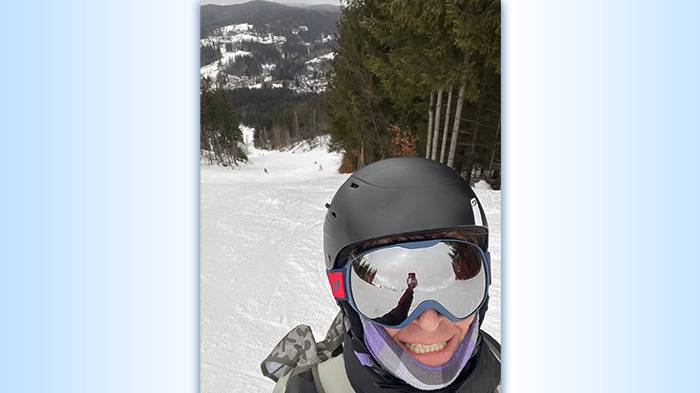 Tanvaldský Špičák Daniel mit Mona auf Piste Závodní