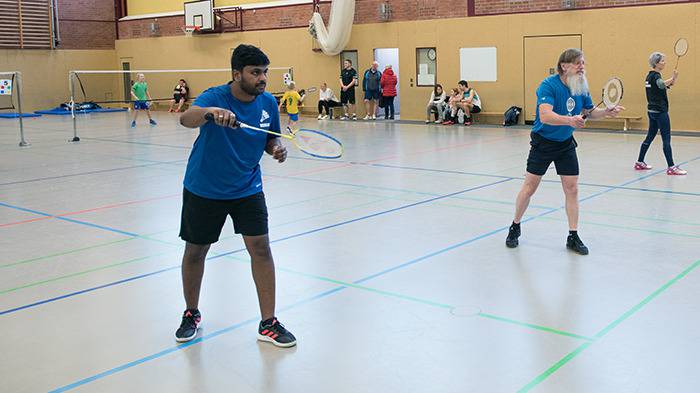 auf dem Feld: Vamshi und Helge