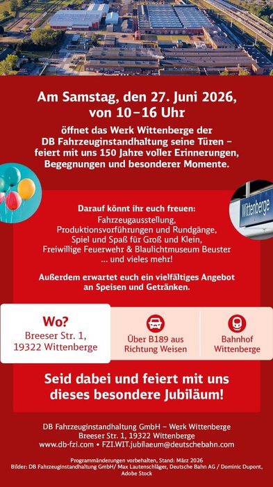 Veranstaltungen zum Jubiläum